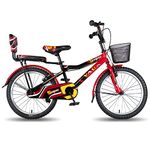 Vaux Super 20T Cycle for Boys & Girls with Basket, Backseat & Backrest, Bicycle for Kids with Steel Frame & Alloy Rims, Cycle for Kids 5 to 8 Years with Ideal Height 3.6ft to 4.5ft(Red)