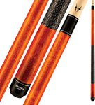 Valhalla VA119 by Viking 2 Piece Pool Cue Stick Autumn Orange Stain Irish Linen Wrap 16-21 oz. Plus Blue Master Chalk (Autumn Orange, 19)