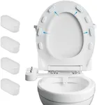 iFealClear 4 Pcs Universal Toilet Seat Bumpers for Bidet, Toilet Lid Rubber Buffer for Changing Heights, Strong Adhesion Toilet Bidet Seat Bumpers with 4 Extra Thickness Pads for Home, Hotel, Hospital