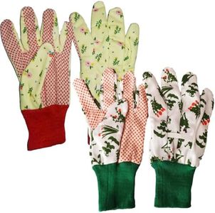 2 Pairs Garden Gloves, Couple Style Non-Slip Grip Garden Work Gloves with Elastic Cuffs, Build a Garden of Love Together, Used for Garden Cleaning, Gardening, Weeding, Planting, Watering