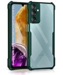 WOW IMAGINE ShockProof Clear Protective Back Case for Samsung Galaxy M15 5G Prime Edition | M15 5G | F15 5G - AirEDGE | 360 Degree Camera Protection | Transparent Hybrid Back Case Mobile Cover - Green