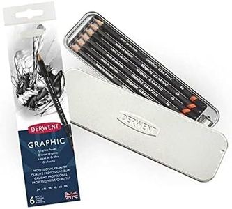 Derwent Graphic Graphite Drawing Pencils, Set of 6 with Sharpener, Professional Quality, 700835