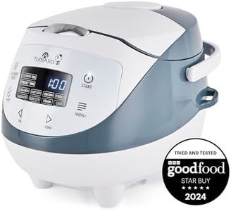 Yum Asia Panda Mini Rice Cooker With Ninja Ceramic Bowl and Advanced Fuzzy Logic (3.5 cup, 0.63 litre) 4 Rice Cooking Functions, 4 Multicooker functions, Digital LED display - 120V