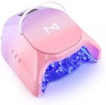 M - GlowPro Professional Hybrid 86W Wireless Rechargeable UV LED Nail Curing Lamp Cordless Nail Dryer for Gel Nails, Manicure, Pedicure (Ombre Purple)