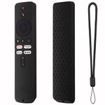 Oboe Silicone Tv Remote Cover Compatible with Redmi Tv Remote 4k Ultra 43 inch/Xiaomi Mi OLED Series 55 inch/Xiaomi 5A Series 32/40/43 inch Protective Case with Loop (Black) [Remote NOT Included]