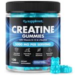 Creatine 120 Gummies Max 5000mg for Men and Women Creatine Monohydrate Plus B12 and L-Taurine - Chewable Gummies, Natural Blueberry Flavour (1 Month Supply)