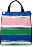 kate spade new york Cute Lunch Bag for Women, Large Capacity Lunch Tote, Adult Lunch Box with Silver Thermal Insulated Interior Lining and Storage Pocket, Ocean Stripe
