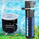 Cold Plunge Tub Filter Aquarium Filter Fits 300-1000 Gallon Cold Pod Ice Bath Tub Hot Tub Pool Filter Pleated Water Polishing Media U-V Sanitation Filtration System Green Clean Keep Water Clear 600GPH