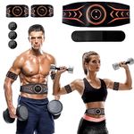 EMS Muscle Stimulator, ABS Trainer Muscle Stimulator, Abdominal Muscle Toner Electronic Toning Belts, 8 Modes 25 Intensity Levels for Women Men Abdomen Arm Leg