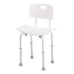 HOMCOM Bath Chair Shower Stool Safety Seat Bathroom Adjustable Positions Elderly Aids