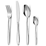 Cutlery Set, Pleafind 32-Piece Stainless Steel Flatware Set for 8 People, Spoon Knife and Fork Sets, Mirror Polished and Dishwasher Safe, Silverware Set for Home, Kitchen.