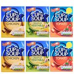 Bachelors Instant Cup A Soup Selection Tomato, Cream of Vegetable, Chicken Flavours 6 Boxes