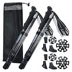 Tysun Trekking Hiking Poles, 2 Pack Collapsible Adjustable Walking Sticks, Lightweight Aluminum Foldable Hiking Poles