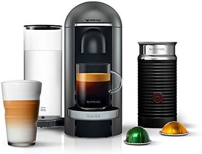 Nespresso Vertuo Plus Deluxe Coffee and Espresso Maker by Breville, Titan with Aeroccino Milk Frother