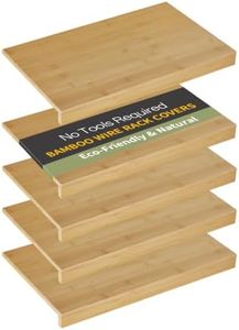 ClimbHope Wire Shelf Covers, Bamboo Wire Rack Covers for Pantry, Closet,Kitchen (5pcs, 40" W x 16" D, Natural)