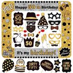 50th Birthday Inflatable Photo Booth Selfie Frame & Props Set Giant Selfie Photo Booth Picture Frame Photo Props Blow Up Photo Frame for 50 Years Old Birthday Party Decoration Supplies