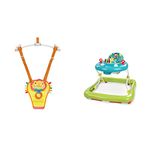 Munchkin Bounce & Play Door Frame Baby Bouncer, Adjustable Height Door Bouncer Baby Jumper & Bright Starts Giggling Safari Walker with Easy Fold Frame for Storage