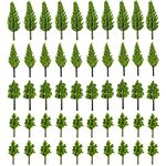 CYH 50 Pcs Mixed Model Trees, Landscape Model Diorama Trees Mixed, Miniature Architectural Landscape Model Railway Trees Natural Green for DIY Model Train Scenery Landscape