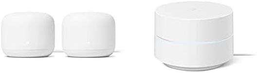 Google Nest WiFi - AC2200 - Mesh WiFi System - WiFi Router - 4400 Sq Ft Coverage - 2 Pack with Google WiFi - AC1200 - Mesh WiFi System - WiFi Router - 1500 Sq Ft Coverage - 1 Pack