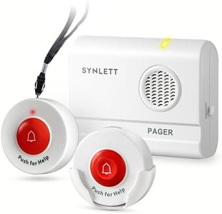 SYNLETT Caregiver Pager Wireless Call Buttons for Elderly Monitoring SOS Alert System Portable Alarm for Nurse Call Seniors Patients Emergency Home