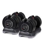 MuscleSquad Pair of 32.5kg Adjustable Dumbbell - 12 in 1 Dumbbell - 5kg to 32.5kg (Pair of Dumbbells)