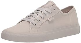 DC Men's Manual Low Top Vegan Friendly Casual Skate Shoe, White, 4.5