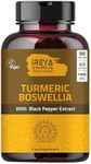 Turmeric Boswellia Extract - Joint & Mobility Support Digestive & Immune Support | Boswellia Serrata with Turmeric Curcumin & Bioperine - Inflammatory Response Plant Based Supplement