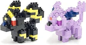 Nanoblocks - 2 Set Bundle - Espeon and Umbreon (Eifie and Blacky in Japan) - Adjustable Pokemon Characters (Japan Import)