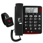 Amplicomms BigTel 50 Alarm Plus Corded Big Button Phone for Elderly - Loud Phones for Hard of Hearing - Hearing Aid Compatible Phones - Large Number Telephone