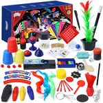 Skirfy Magic Kit,100+ Magic Tricks for Kids Age 6-8, Magic Starter Kit with Dice Magic Trick, Magic Wand, for Kids