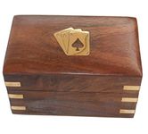 Twin pack wooden card box with Two Packs of Cards