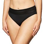 Warner's Women's No Pinching No Problems Lace Hi Cut Brief Panty - black - S