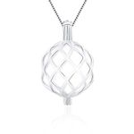 LGSY Twisted Ball Cage Pendants Crafting Charm for DIY Necklace Bracelet Jewelry Making Sterling Silver