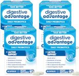 Digestive Advantage Lactose Defense with Lactase Enzymes & Probiotics for Digestive Health, Support for Breaking Down Lactose, Minor Abdominal Discomfort & Gut Health, 96ct Capsules (Pack of 4)