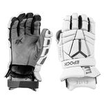 Epoch Integra Elite Lacrosse Gloves with Tri-Layer Dual-Densty Foam and Adjustable Wrist, 12", Medium, White