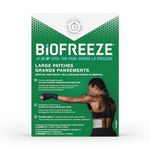 Biofreeze Patches (5 Large Size), Penetrating Pain Relief for Sore Muscles, Arthritis, Backaches, and Sore Joints, Fast Acting, Long Lasting, Cooling Menthol Formula, Mess Free Application, Flexible Fabric for Comfort,