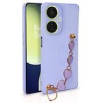 Pikkme OnePlus Nord Ce 3 Lite 5G Back Cover for Girls | Heart Shaped Metal Chain Blocks | Sparkling Soft TPU | Case for OnePlus Nord Ce 3 Lite 5G (Purple)