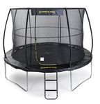 Jumpking 12ft Round Combo Deluxe Trampoline With Safety Enclosure Net and Ladder ❘ Outdoor Trampoline For Adults & Kids, Polyethylene Surround Pad & UV Protected Safety Net For Safe Bouncing
