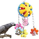 Antcher Birds Parrot Chewing Toy Pet Bird Cage Hanging Ball Bell Toys for Parakeet Cockatiel Conure Lovebirds Finch Canary (Style 1)