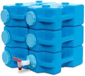 Sagan Life AquaBrick Emergency Water Storage Containers w Ventless Spigot Cap, 100% Leak Proof Guaranteed, Portable Stackable - Holds 3 Gal, Long Term Food Storage Holds 20 lbs, 6 Cont PK + Spigot