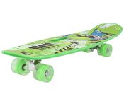 STRAUSS Cruiser Fishboard| Penny Skateboard| Casterboard| Anti-Skid Board with ABEC-7 High Precision Bearings| PU Wheel with Light| Ideal for 8 Years and Above (28 X 6 Inch), (Vibrant Green)