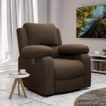 Green Soul Laze| Single Seater RRR Recliner Sofa with Soft Suede Fabric & Luxuriously Padded Body | Rocking & Revolving Recliner for Relaxing at Home|3 Years Warranty (Brown) Installation Provided