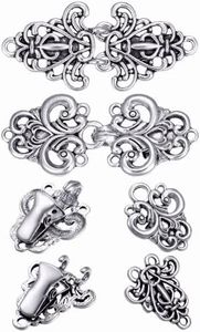 Luvadeyo 2 piezas de metal chaqueta de punto, clip retro de tono plateado para antiguo suéter, capa bufanda y camisa celta broche vintage - cierres para cuellos de vestido de mujeres