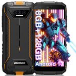 DOOGEE S41 Plus Rugged Smartphone 2024, 8GB RAM+128GB ROM/TF 1TB Rugged Phone, 6300mAh Mobile Phones, 5.5" HD+ Display Android 13 Phone, IP68 Waterproof Phone Unlocked/Dual SIM 4G/NFC/OTG/GPS - Orange