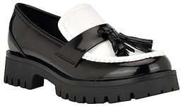 NINE WEST Women's Garry Loafer, Black/White 001, 8.5