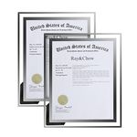 Ray & Chow 8.5x11 inch Glass Picture Frames Clear Photo Frames for Diploma Document Award Certificates