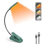 Glocusent Willow Book Light for Reading in Bed, 10LED Bright Reading Light, 3 Colors & 3 Brightness, Rechargeable Book Light Lasts for 80hr, Lightweight Clip on Book Light, Perfect for Book Lovers