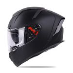 Ignyte IGN-4 ISI / DOT Certified Double Visor Full Face Helmet Outer Anti-Fog Clear Visor and Inner Smoke Sun Shield (Medium 580 MM, Matt Midnight Black)