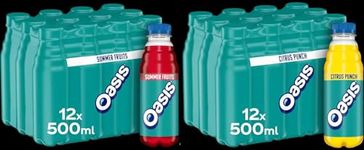OASIS Variety Pack Summer Fruit & Citrus Punch Juice Drink, 500 ml, Pack of 12 Each Sold by Slamtech