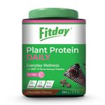 FITDAY Plant Protein for Her - Chocolate - 500gm|Perfect Blend of Korean Ginseng, Bacillus Coagulan, Pea protein Issolate, All Essential Amino Acids|Support Gut Health| 20g Protein per 30g Serving